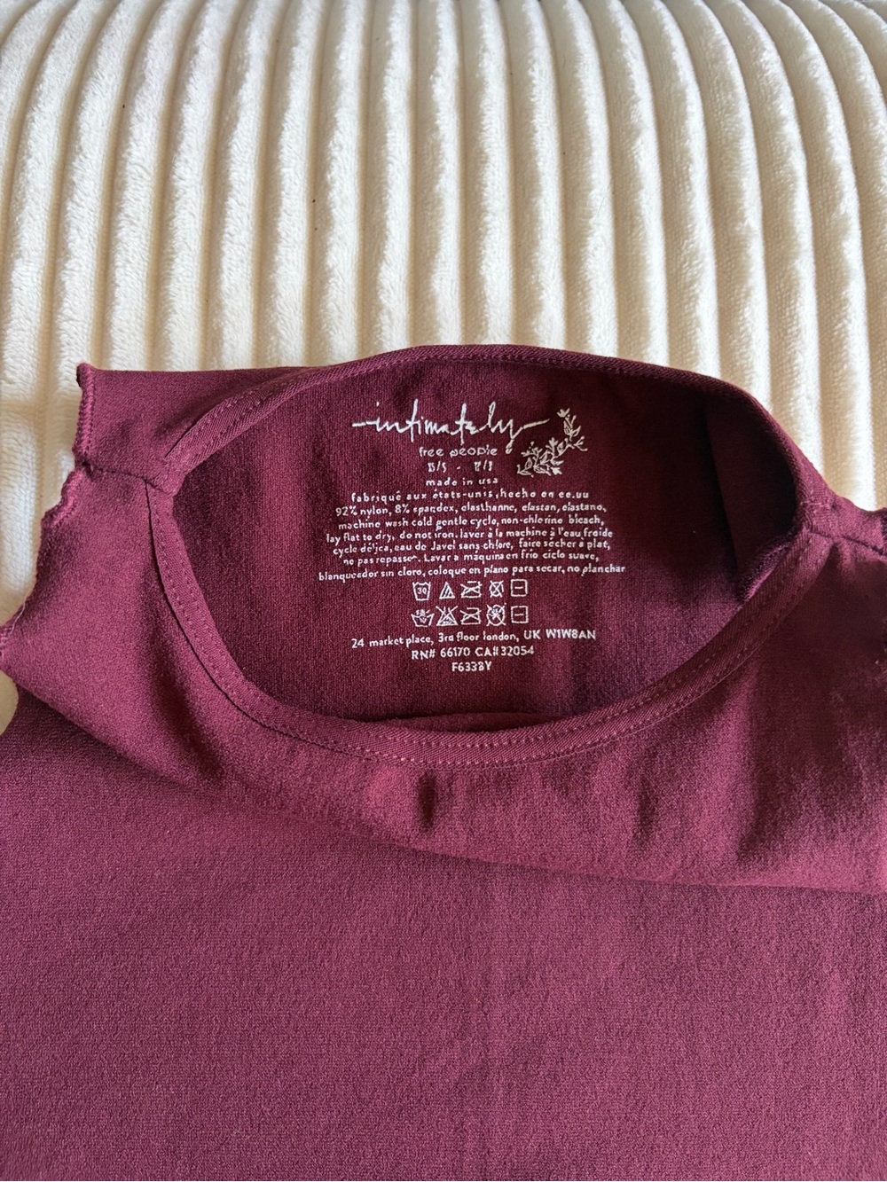 Free People Feels Right Burgundy Bodysuit XS/S